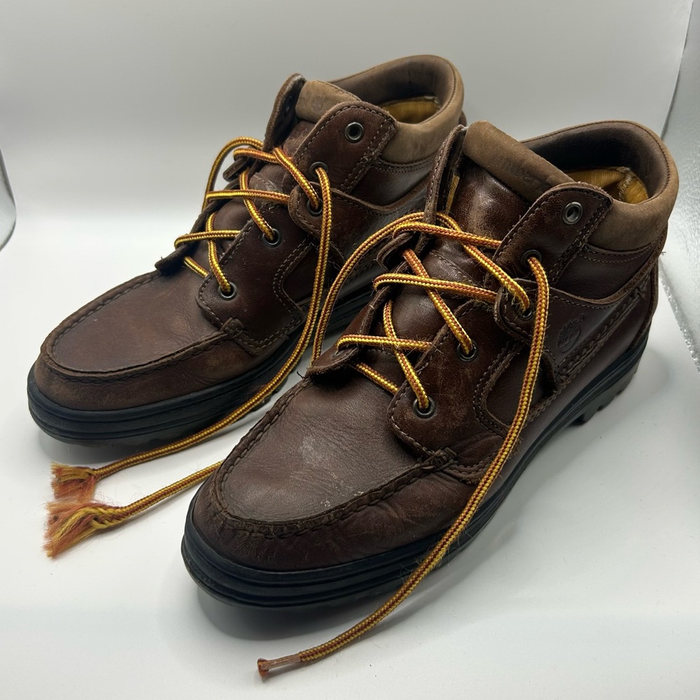 Timberland 7.5 M Kids Gore-Tex Leather Hiking Boots Brown Waterproof Style 31345